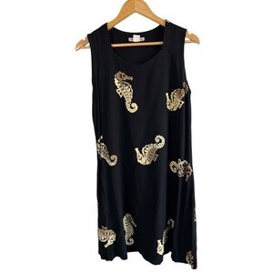 Peppermint size large Black and Gold Seahorse dress